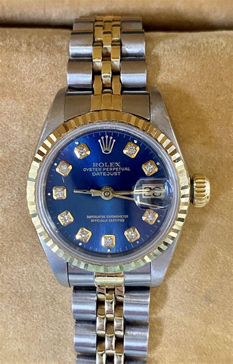 rolex women's watches blue face